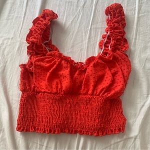 Cropped red/orange tank top